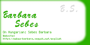 barbara sebes business card